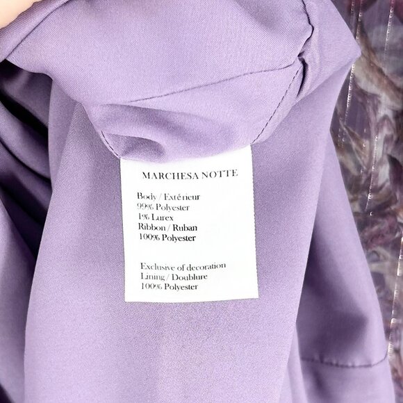 NWT Marchesa Notte Asymmetrical Long Sleeve Dress - Picture 7 of 9